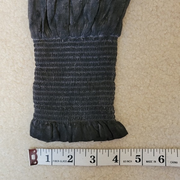 Gimmicks Women S High Neck Dusty Gray Long Dolman Sleeve Top Romantic Lace Bead - Picture 13 of 15